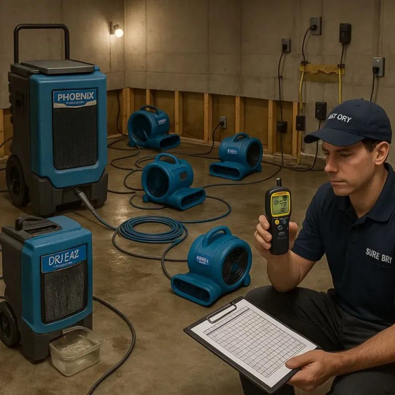 Structural Drying and Dehumidification process in Williamson County, TX